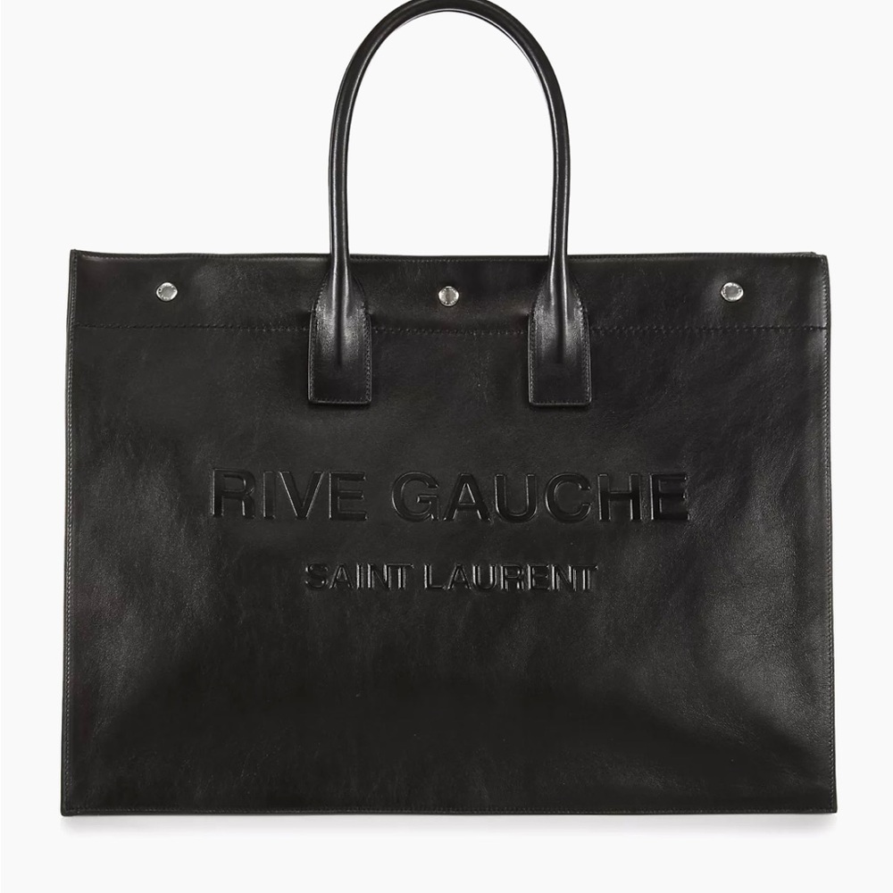 Saint Laurent Rive Gauche Leather Tote Black